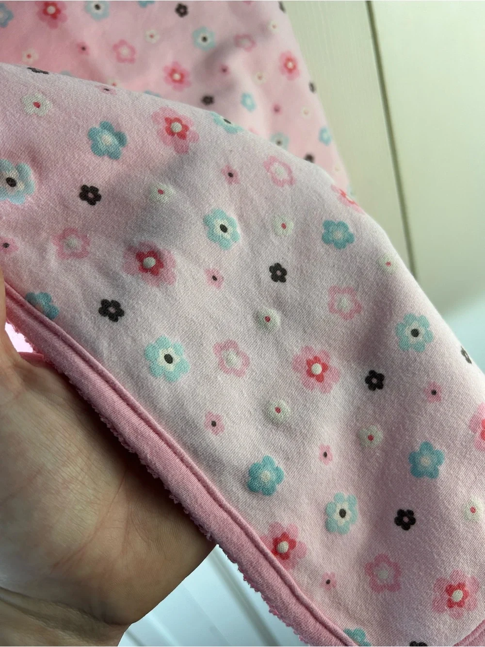 Just One Year by Carter's I Love You Pink Floral Baby Blanket Flower Blue Brown